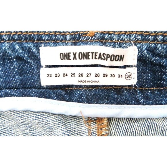 NEW! One Teaspoon Super Freaks Lace Up Cut Off Jean Shorts SZ 32 - Picture 10 of 11
